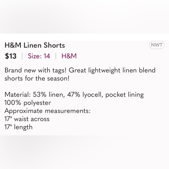 H&M Linen Shorts - Picture 3 of 3